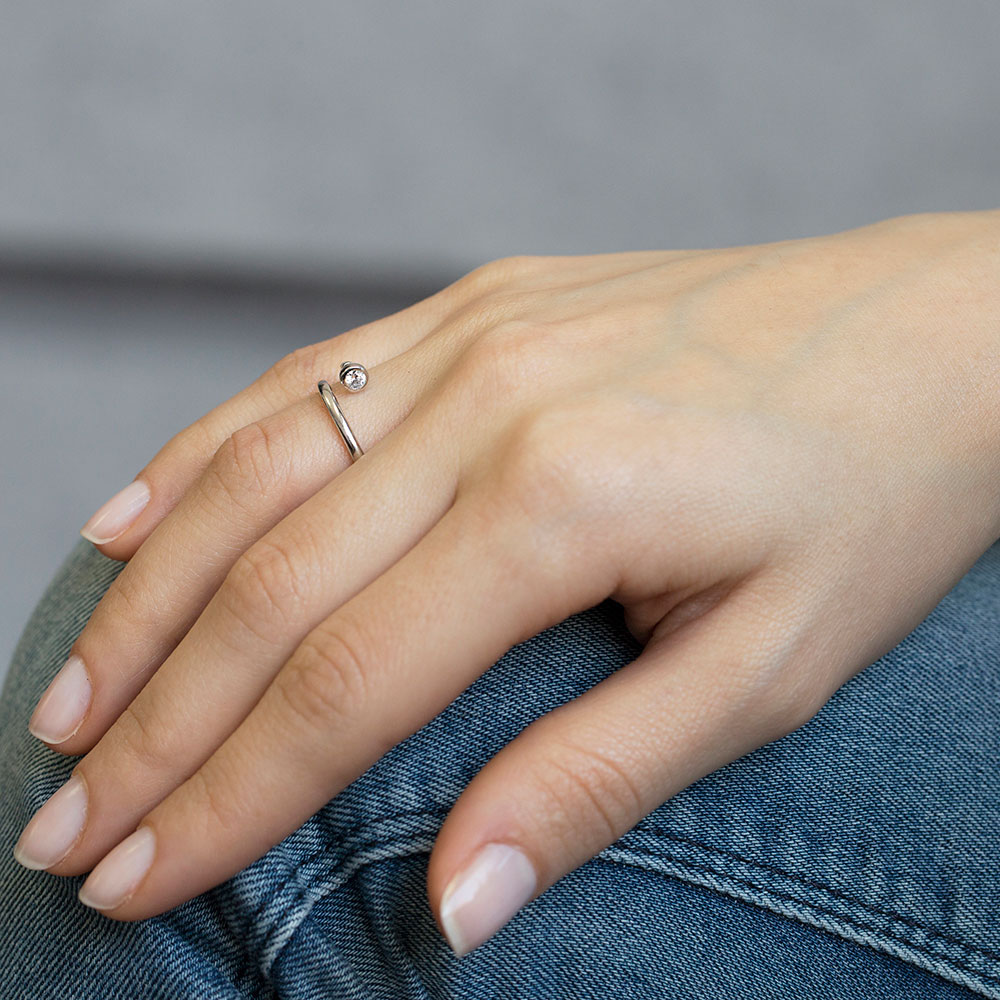 Wholesale Handcrafted Silver Adjustable Nail Ring